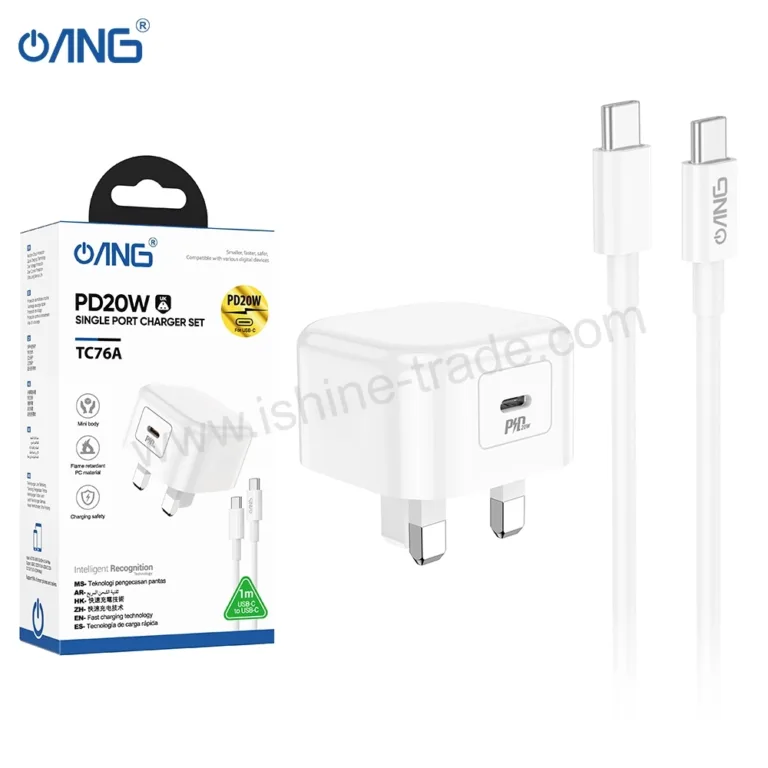 15A ANG TC76A 20W PD USB C Adaptor With USB C to USB C Cable 2 Boltify Limited T/A iShine Trade