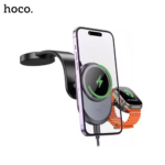 HOCO HW28 2 in 1 Car Center Console Wireless 15W Fast Charging Car Phone Holder - Image 2