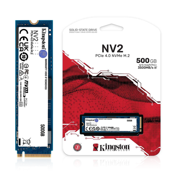 Kingston NV3 SSD (SNV3S/500G) M.2 2280 NVMe PCLe 4.0 Solid State Drive (500GB) - Image 1