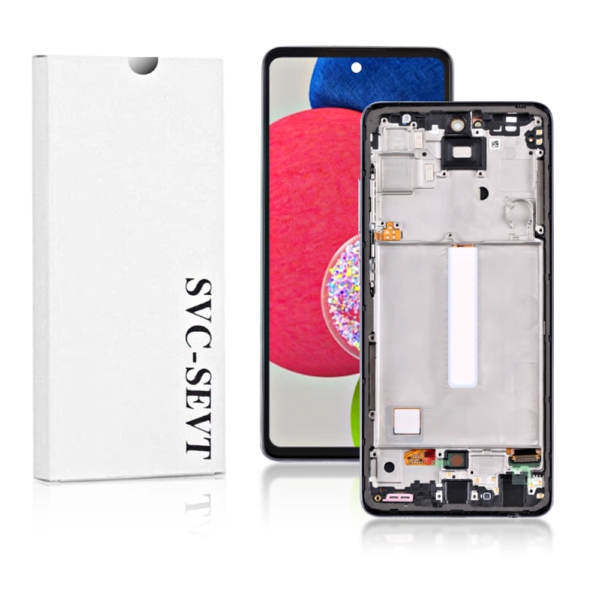 Genuine LCD Screen For Samsung Galaxy A52s (A528) With Frame and Touchpad - Black  (GH82-26861A) - Image 1
