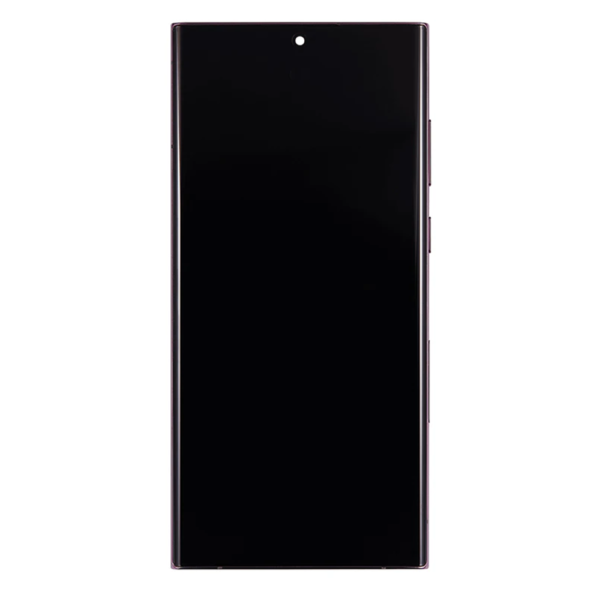 Replacement OLED LCD Screen For Samsung Galaxy S22 Ultra (S908) Burgundy - With Frame - Image 3