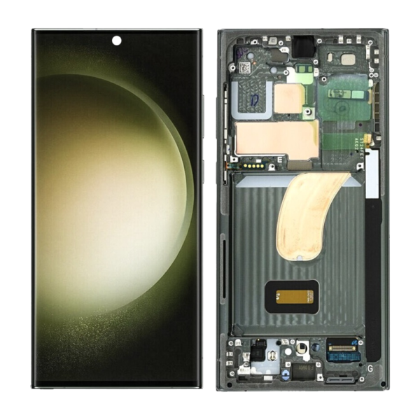Replacement OLED LCD Screen For Samsung Galaxy S23 Ultra (S918) Green - With Frame - Image 1