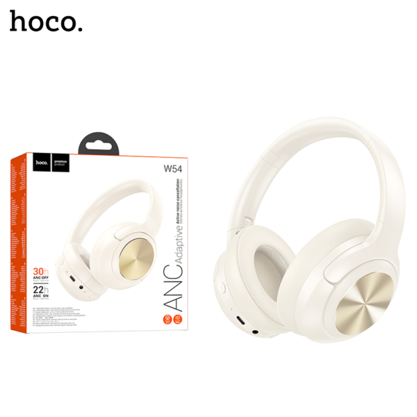 HOCO W54 ANC Wireless Headphones - GOLD - Image 1