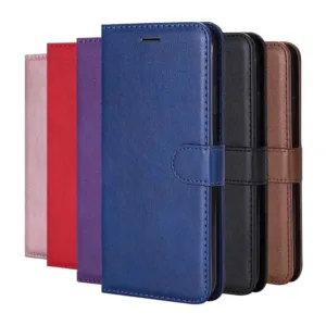 Leather Flip Wallet Book Case for Samsung Galaxy J4 2018