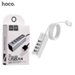 HOCO HB1 USB-A to 4 USB port Hub- SILVER