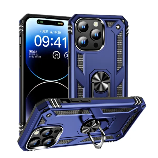 Slim Shockproof Ring Armor Case For iPhone 16 Plus - Image 3