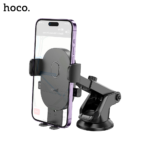 HOCO H19 Mighty One-button Center Console Car Holder - BLACK - Image 2