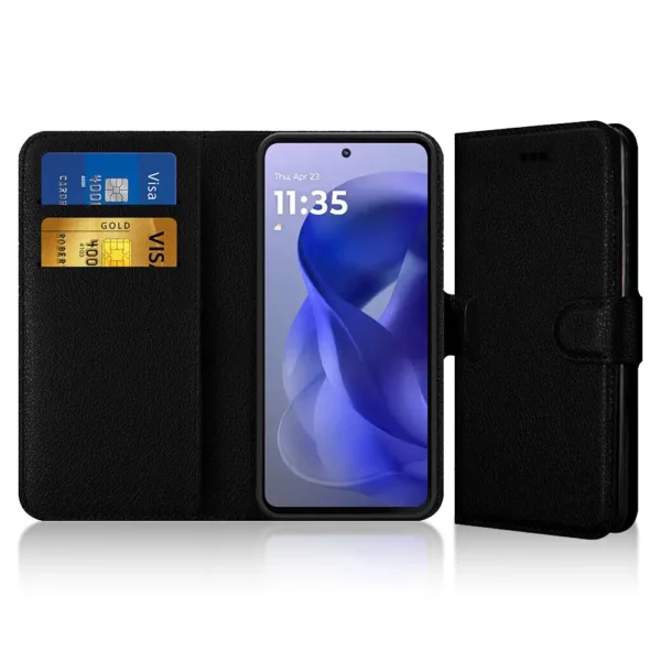 Leather Flip Wallet Book Case For Motorola E13 - Image 1