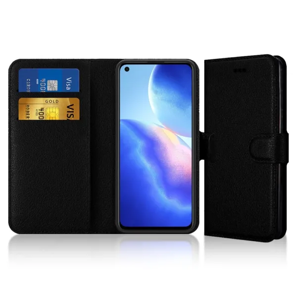 Leather Flip Wallet Book Case For oppo A16 - Image 1