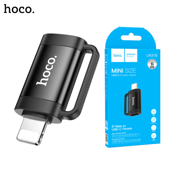 HOCO UA31B Lightning to Type C Female OTG Adapter - Image 1