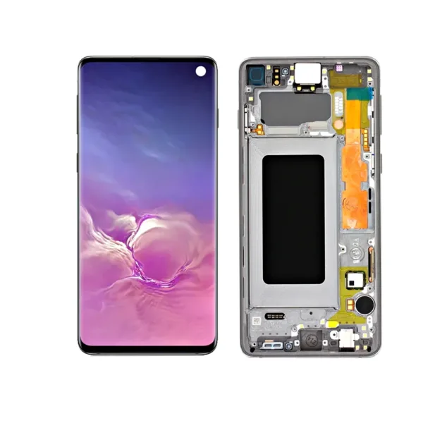Replacement OLED LCD Screen For Samsung Galaxy S10 (G973) Black - With Frame - Image 1