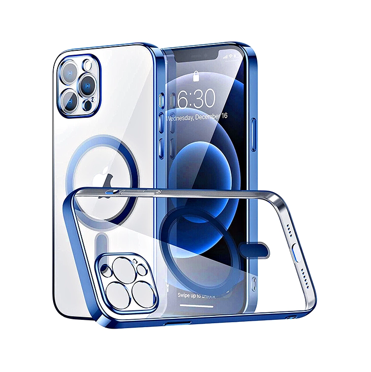 Magsafe Electro Plated Case Blue Magsafe Electro Plated Case For iPhone 15 Plus - Image 4