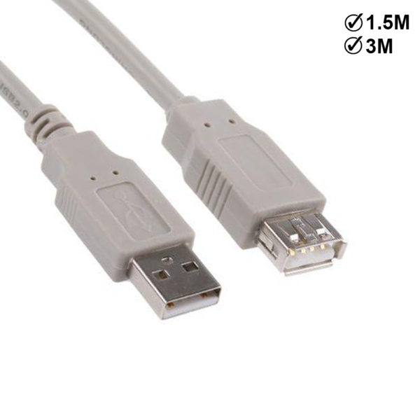 15A USB Extension Male to Female USB Cable USB Extension Male to Female USB Cable - Image 1