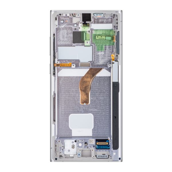 Replacement OLED LCD Screen For Samsung Galaxy S22 Ultra (S908) Silver - With Frame - Image 3