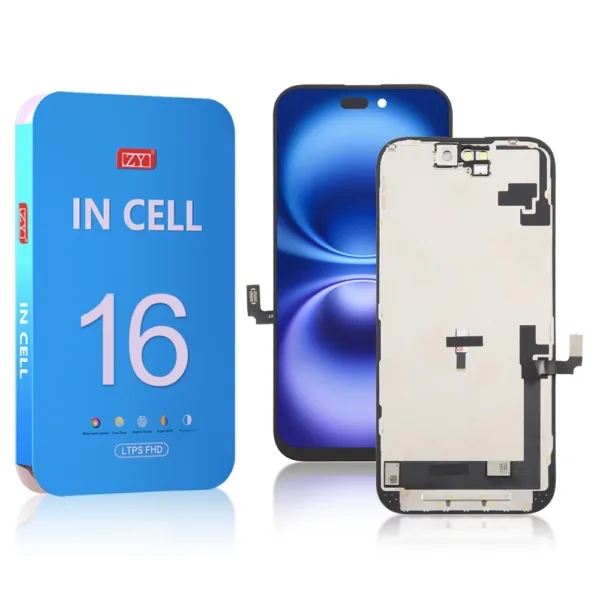 ZY HD+ Incell iPhone 16 LCD Module Display and Touch Screen Digitizer Assembly - Image 1