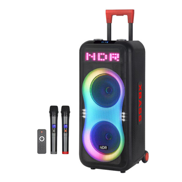 NDR-1508 2X8'' Bluetooth Karaoke Speaker With Microphone - Image 2
