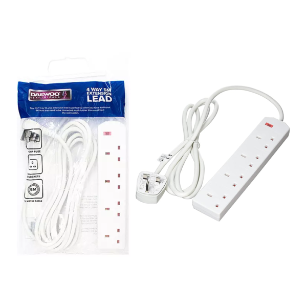 DAEWOO 4 Way with 5M Cable Power Extension Lead - Image 1