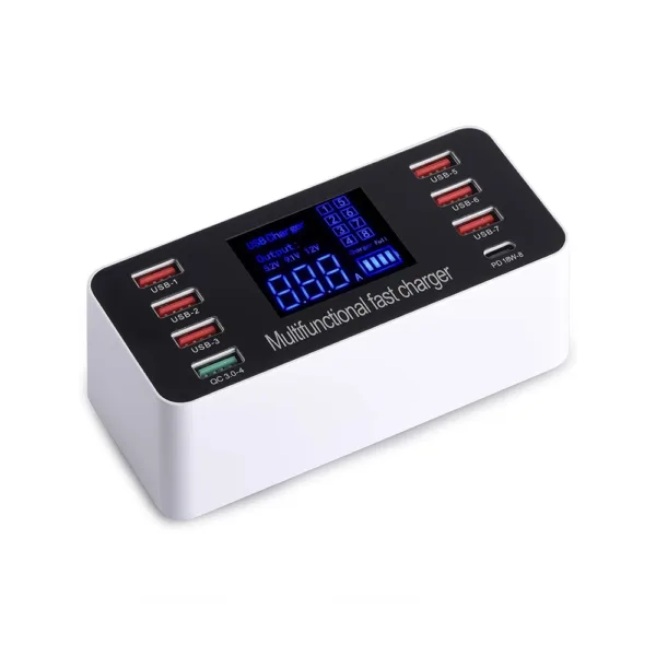 WLX-A9+ 8 Ports Smart LED Display Charger - Image 1