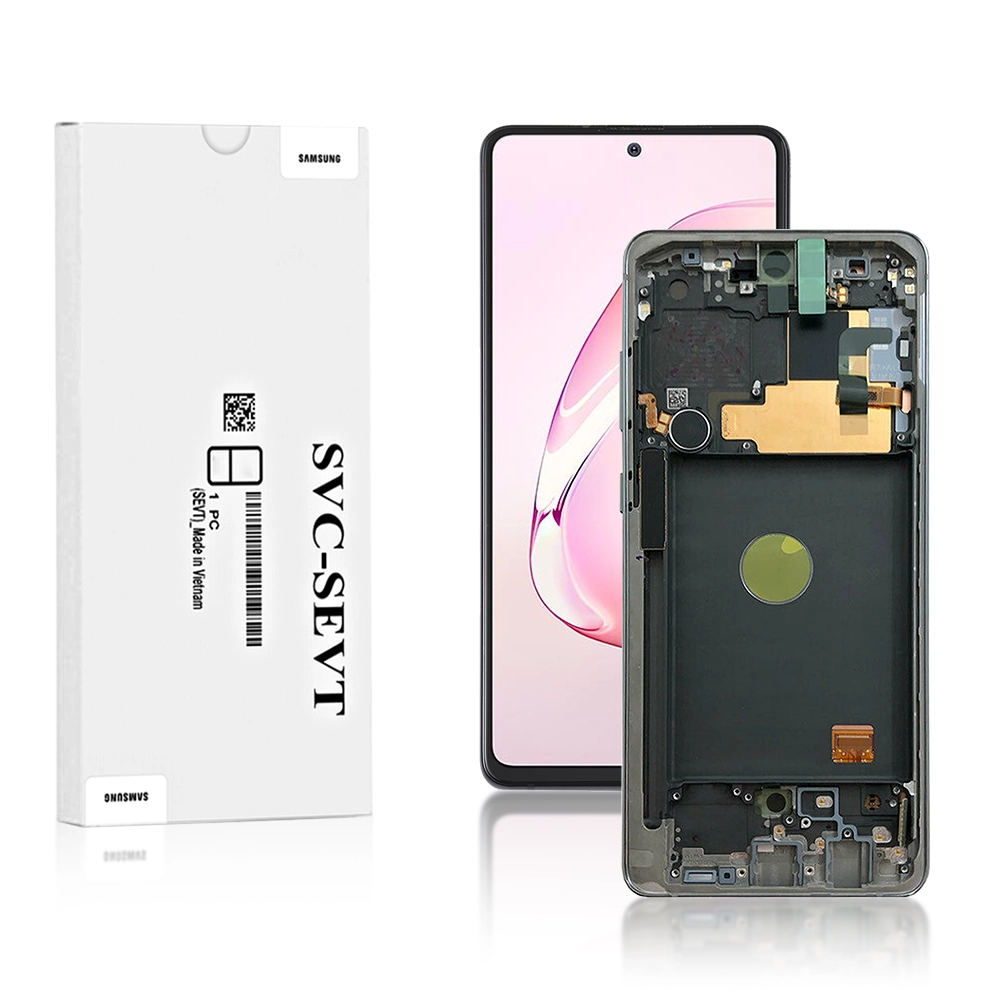 8A Genuine LCD Screen For Samsung Galaxy Note 10 Lite N770 With Frame & Touchpad Silver Genuine LCD Screen For Samsung Galaxy Note 10 Lite (N770) With Frame & Touchpad - Silver (GH82-22055B) - Image 1