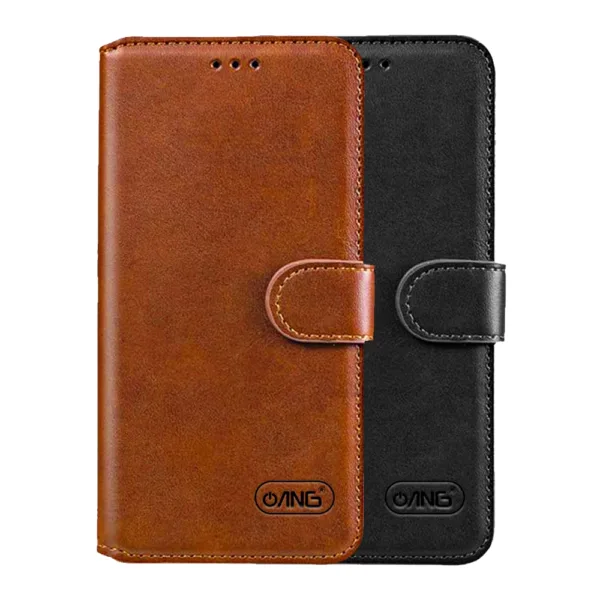 Book Case Main ANG Premium Adannu Leather Book Case For iPhone 16 - Image 1
