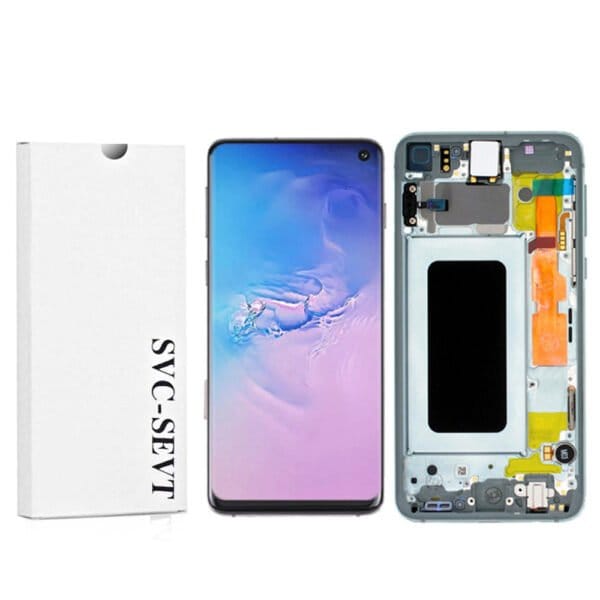 Genuine LCD Screen For Samsung Galaxy S10 (G973) With Frame and Touchpad - Prism Green  (GH82-18835E) - Image 1