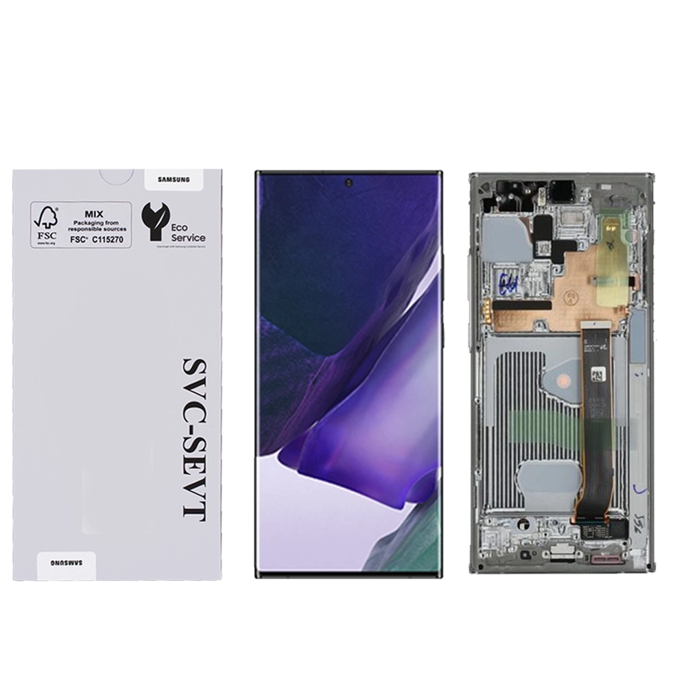 Samsung Galaxy Note 20 Ultra 5G-White Genuine LCD Screen For Samsung Galaxy Note 20 Ultra 5G (N980) With Frame & Touchpad - White  (GH82-23597C) - Image 1
