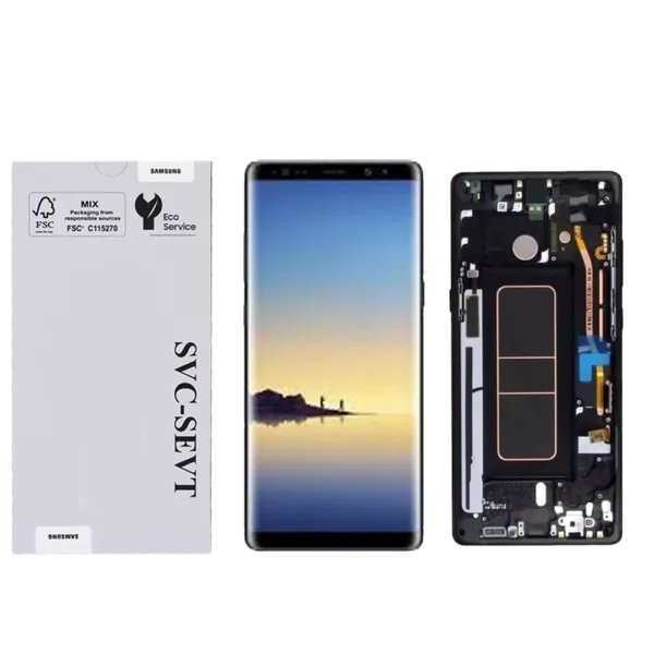 Genuine LCD Screen For Samsung Galaxy Note 8 (N950) With Frame & Touchpad - Black  (GH97-21065A) - Image 1
