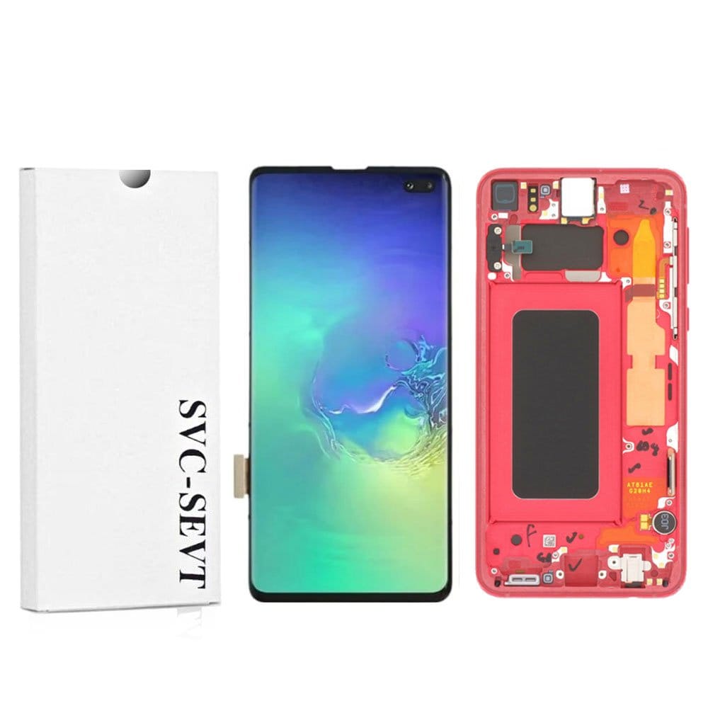 Samsung-Galaxy-S10-Plus-(G975)-red Genuine LCD Screen For Samsung Galaxy S10 Plus (G975) With Frame and Touchpad - Red  (GH82-18849H) - Image 1