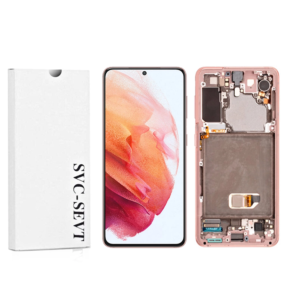 Samsung Galaxy S21 5G-Pink Genuine LCD Screen For Samsung Galaxy S21 5G (G991B) With Frame and Touchpad - Phantom Pink  (GH82-27255D) - Image 1