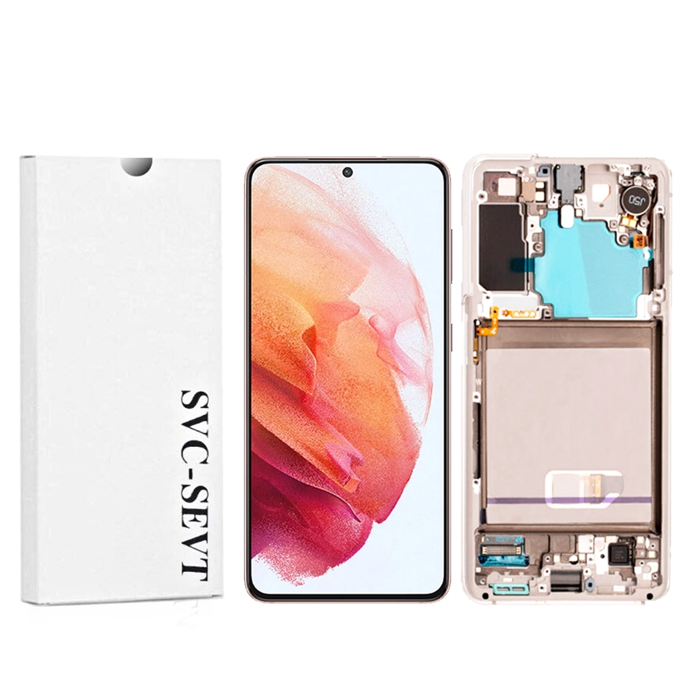 Samsung Galaxy S21 5G-White Genuine LCD Screen For Samsung Galaxy S21 5G (G991B) With Frame and Touchpad - Phantom White  (GH82-27256C) - Image 1
