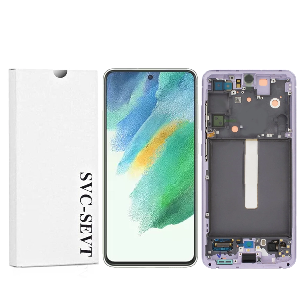 Samsung Galaxy S21 FE 5G-Lavender Genuine LCD Screen For Samsung Galaxy S21 FE 5G (G990B) With Frame and Touchpad - Lavender  (GH82-26420D) - Image 1