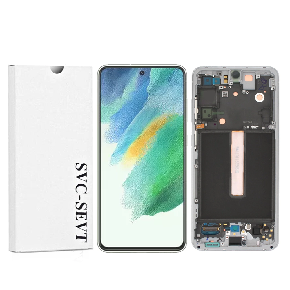 Samsung Galaxy S21 FE 5G-White Genuine LCD Screen For Samsung Galaxy S21 FE 5G (G990B) With Frame and Touchpad - White  (GH82-26414B) - Image 1