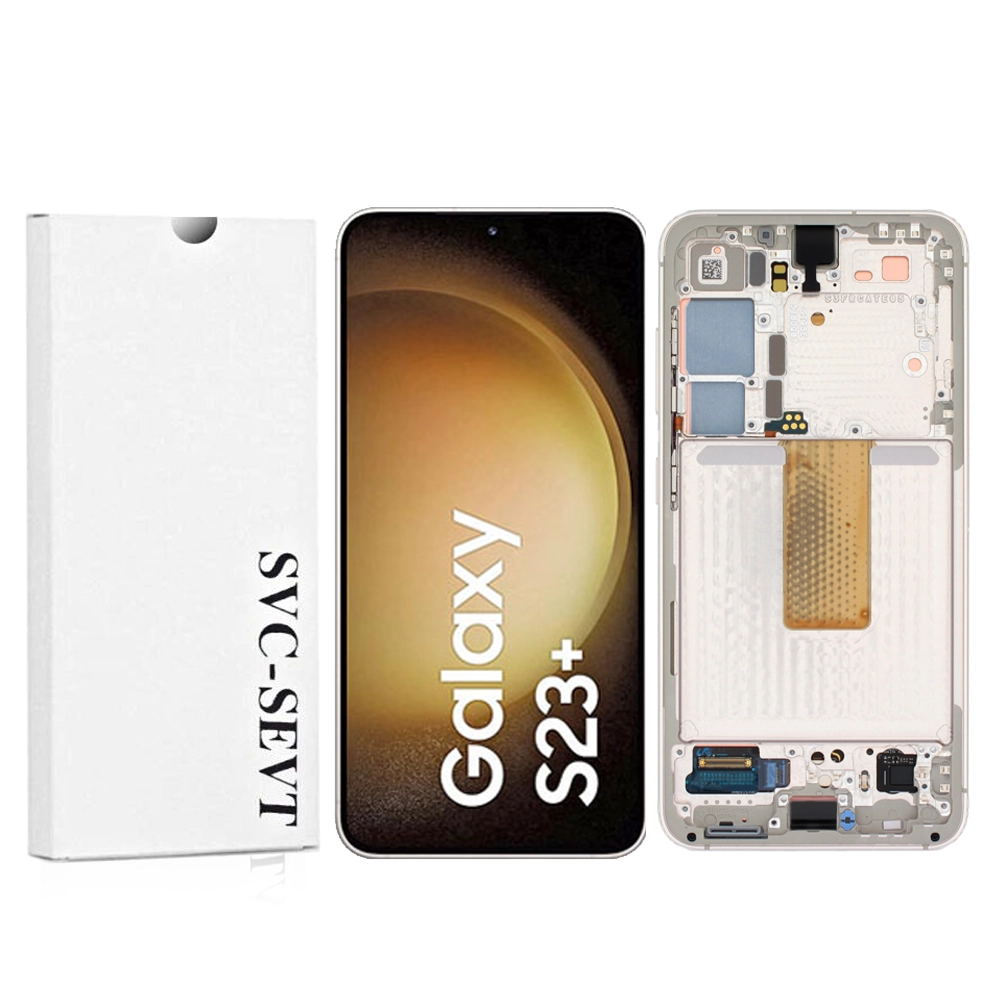 Samsung Galaxy S23 Plus-Cream Genuine LCD Screen For Samsung Galaxy S23 Plus (S916B) With Frame and Touchpad - Cream  (GH82-30476B) - Image 1