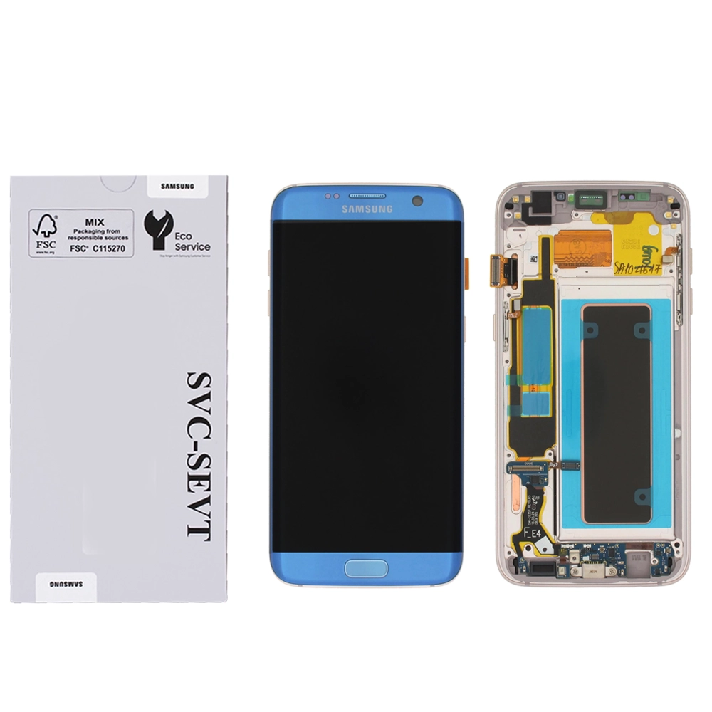 Samsung Galaxy S7 Edge (G935)-Blue Genuine LCD Screen For Samsung Galaxy S7 Edge (G935) With Frame and  Touchpad - Blue  (GH97-18533G) - Image 1