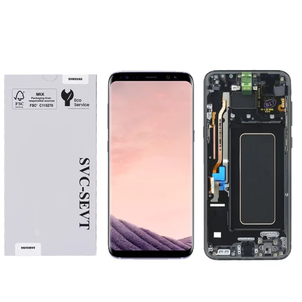 Genuine LCD Screen For Samsung Galaxy S8 (G950) With Frame and Touchpad - Black  (GH97-20457A) - Image 1