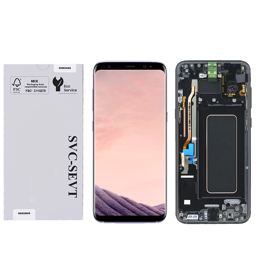Samsung Galaxy S8 (G950)-Black Genuine LCD Screen For Samsung Galaxy S8 (G950) With Frame and Touchpad - Black  (GH97-20457A) - Image 1