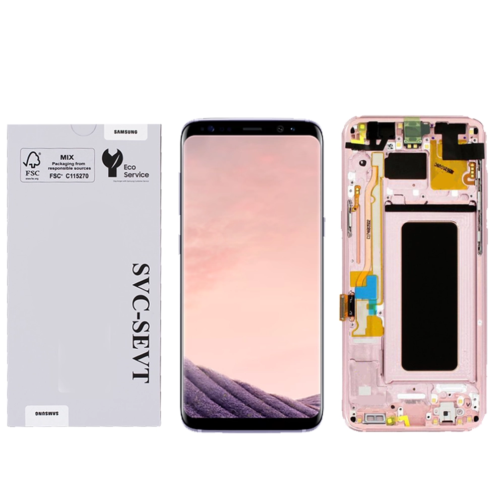Samsung Galaxy S8 (G950)-Rose Gold Genuine LCD Screen For Samsung Galaxy S8 (G950) With Frame and  Touchpad - Rose Pink  (GH97-20457E) - Image 1