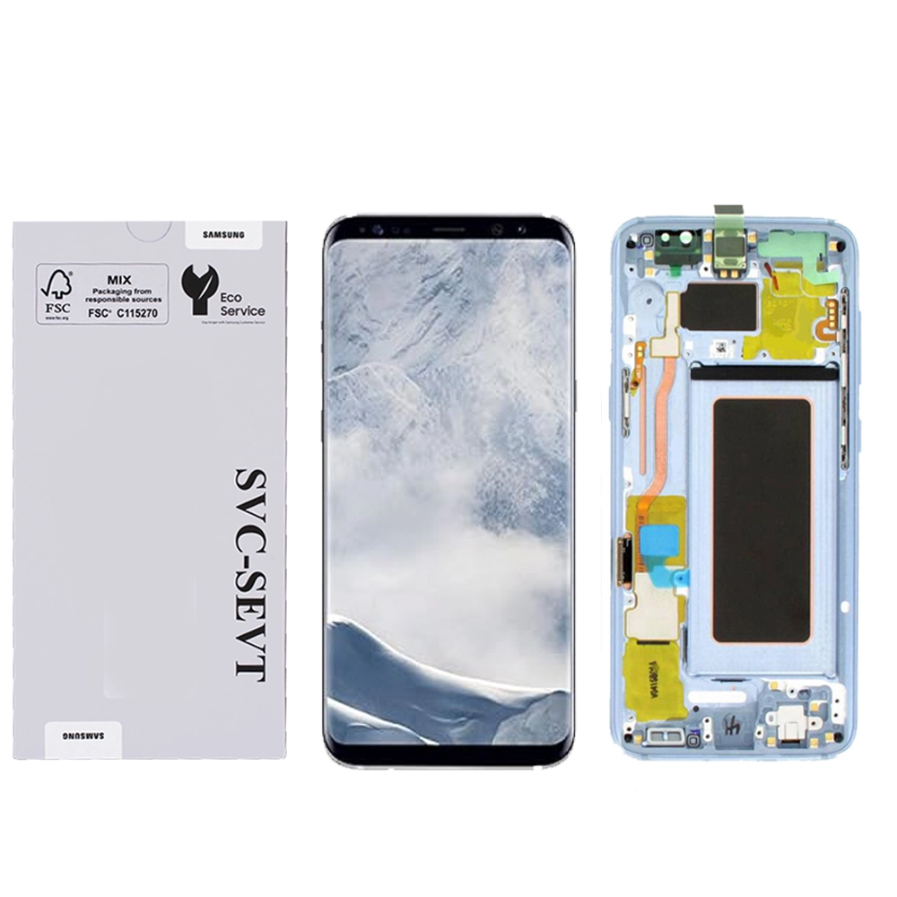 Samsung Galaxy S8 Plus (G955)-Blue Genuine LCD Screen For Samsung Galaxy S8 Plus (G955) With Frame and  Touchpad - Coral Blue  (GH97-20470D) - Image 1