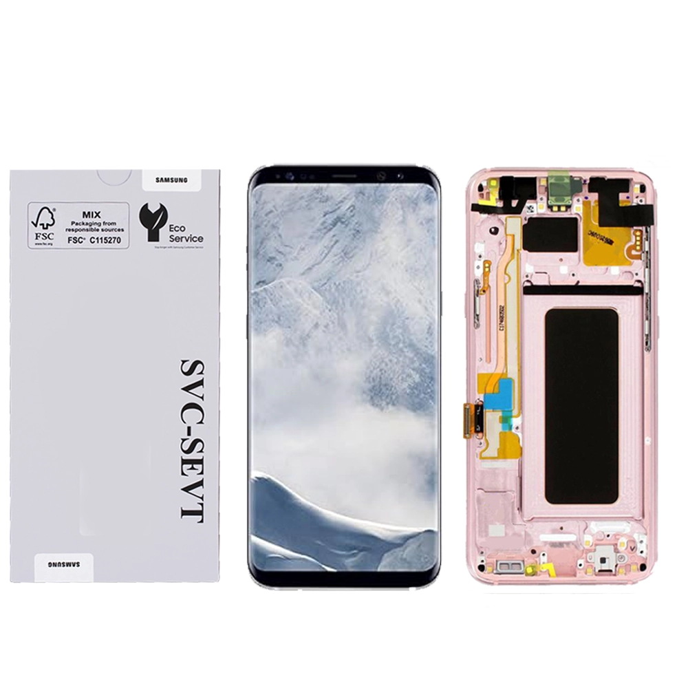 Samsung Galaxy S8 Plus (G955)-Rose Pink Genuine LCD Screen For Samsung Galaxy S8 Plus (G955) With Frame and  Touchpad - Rose Pink  (GH97-20470E) - Image 1