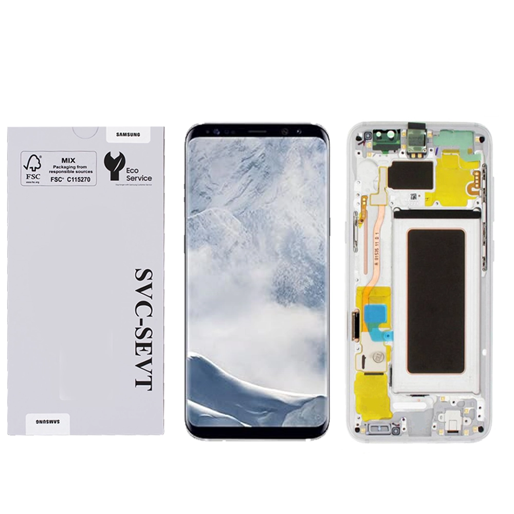 Samsung Galaxy S8 Plus (G955)-Silver Genuine LCD Screen For Samsung Galaxy S8 Plus (G955) With Frame and  Touchpad - Arctic Silver  (GH97-20470B) - Image 1