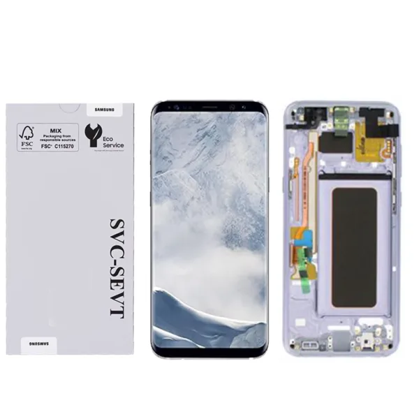 Genuine LCD Screen For Samsung Galaxy S8 Plus (G955) With Frame and  Touchpad - Orchid Grey  (GH97-20470C) - Image 1