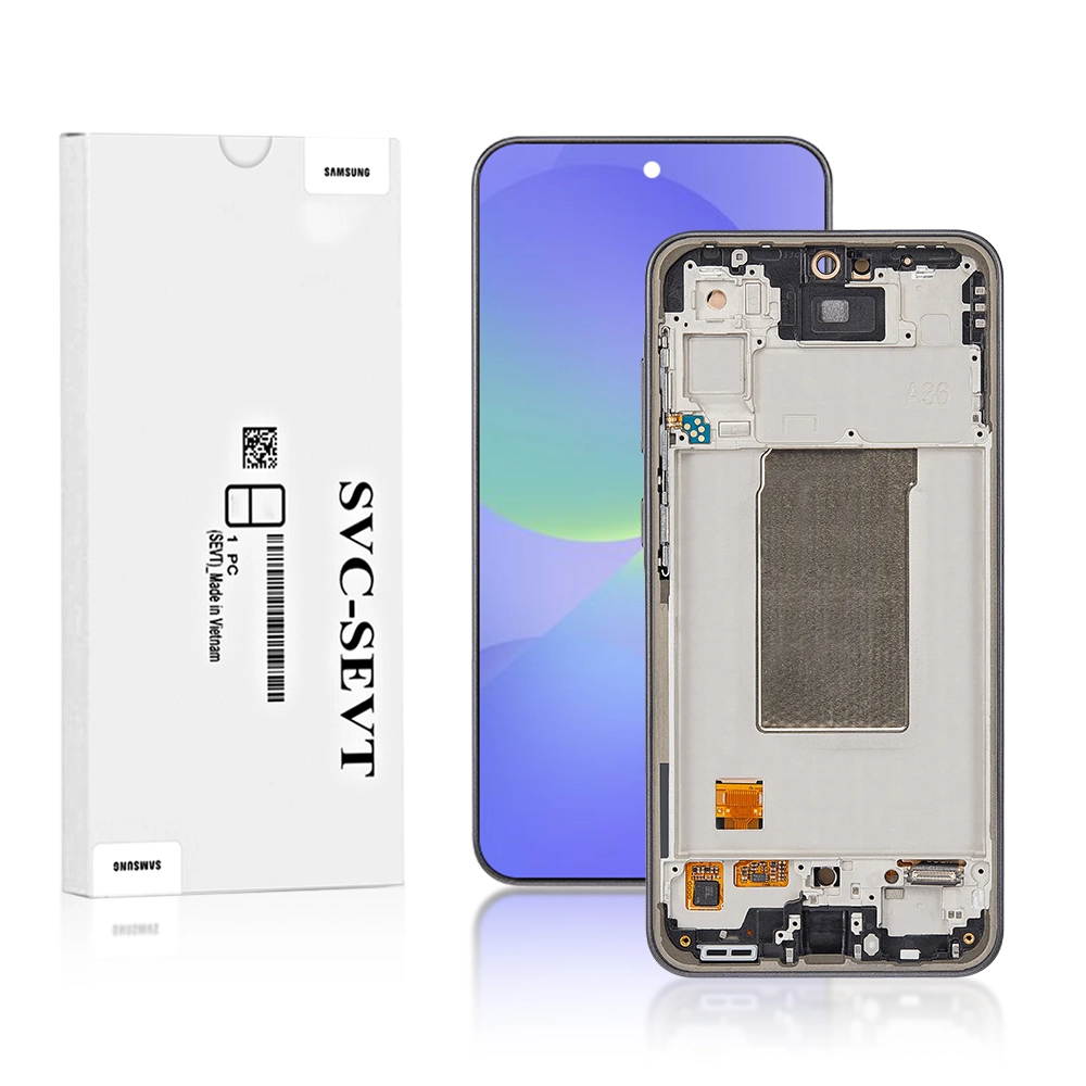 5A Genuine LCD Screen For Samsung Galaxy A36 A366 With Frame and Touchpad Black Genuine LCD Screen For Samsung Galaxy A36 (A366) With Frame and Touchpad - Black (GH82-36841A) - Image 1