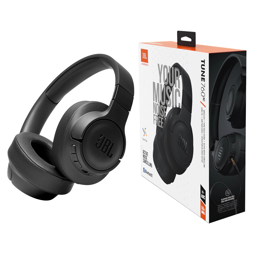 22A-JBL-Tune-760BT-Headphone.webp JBL Tune 760NC Wireless On-Ear Headphones - Black - Image 1