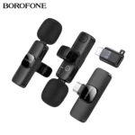 BOROFONE BFK15 Dual Mic Lavalier Wireless Digital Microphone (Lightning / USB C) - Image 2