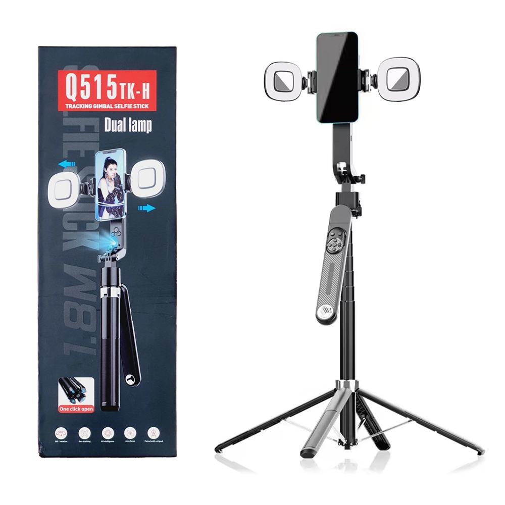 36A-Q515TK-H-Tracking-Gimbal-Selfie-Stick-With-Dual-Lamp.webp Q515TK-H Tracking Gimbal Selfie Stick With Dual Lamp - Image 1