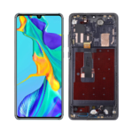Replacement OLED LCD Screen Display Touch and Digitizer Assembly for Huawei P30 Black - With Frame