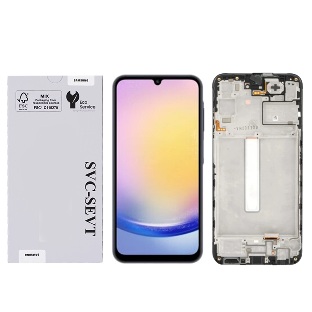 Samsung-Galaxy-A25-5G-A256-Black.webp Genuine LCD Screen For Samsung Galaxy A25 5G (A256) With Frame and Touchpad - Black  (GH82-33214A) - Image 1